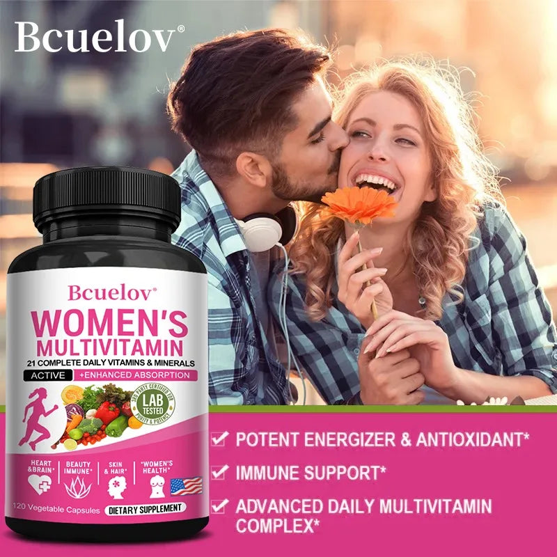 Women's Complete Vitamin Supplement for Joint Complex, Hair, Skin, Nails, Brain, Heart, Immune & Overall Health, 120 Capsules