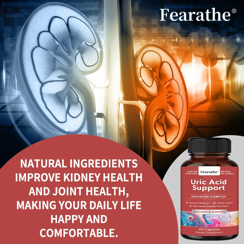 Vegetarian Uric Acid Cleanse & Detox - Daily Kidney Cleanse & URI C Acid Support for Adults - Joint, Kidney Health