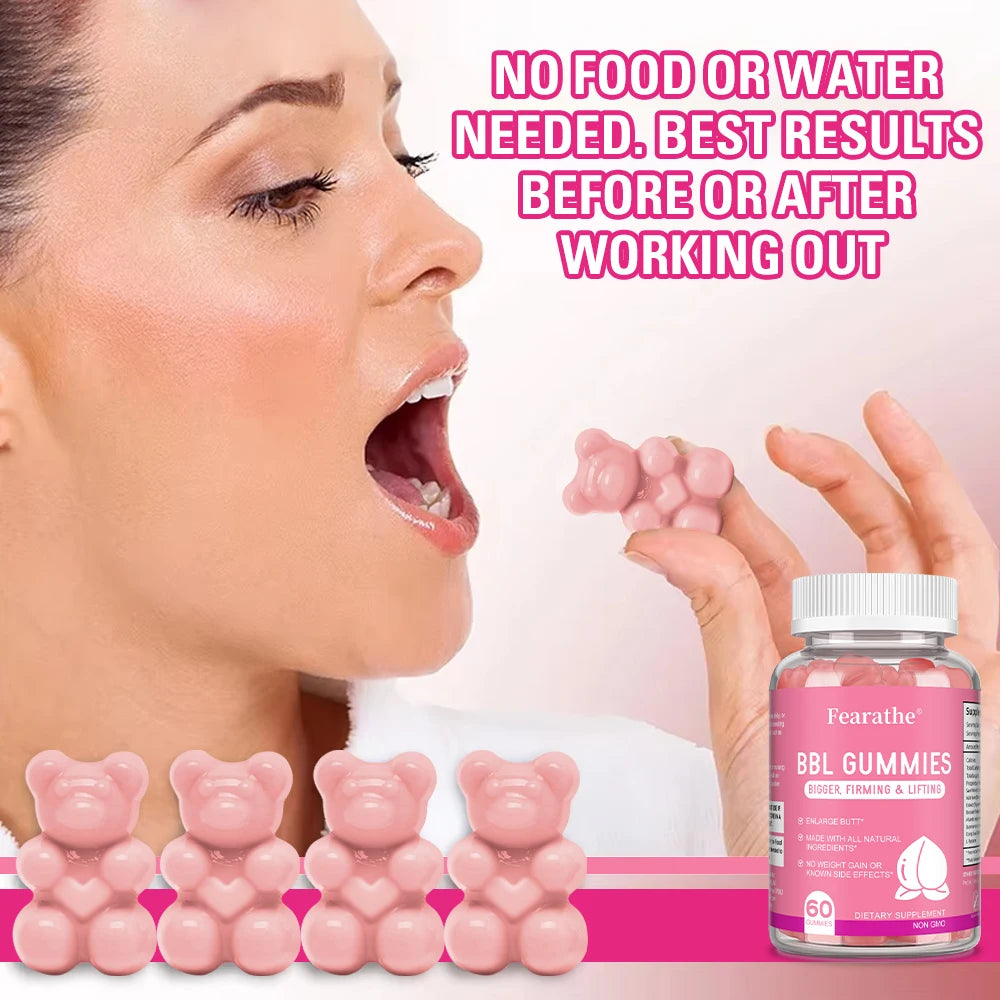 BBL Gummies - Shape Your Hips,Advanced Natural Formula for Sculpted Curves Detox Immune Support 60 Gummies
