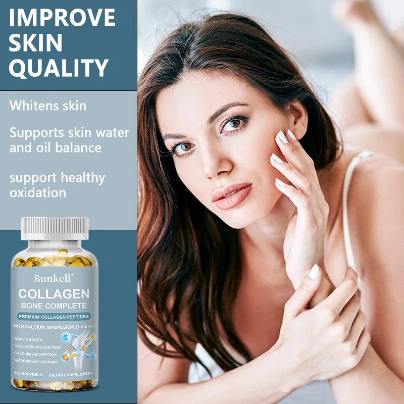 Collagen Bone Complete Formula with Calcium and Magnesium To Help Support Bone Growth, Calcium Absorption and Antioxidant