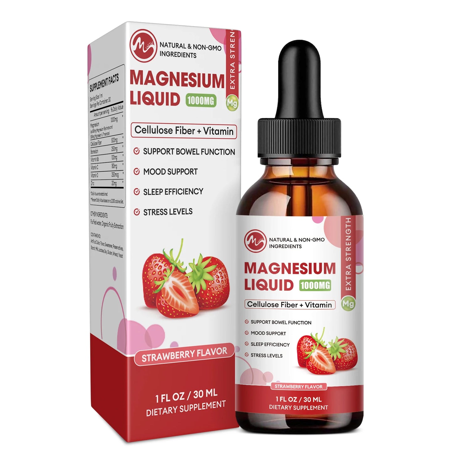 Magnesium Glycinate Liquid Drop, Vegan Non-GMO Complex Supplement Promotes Nerv,Relaxation,Muscle,Sleep Support 30Ml