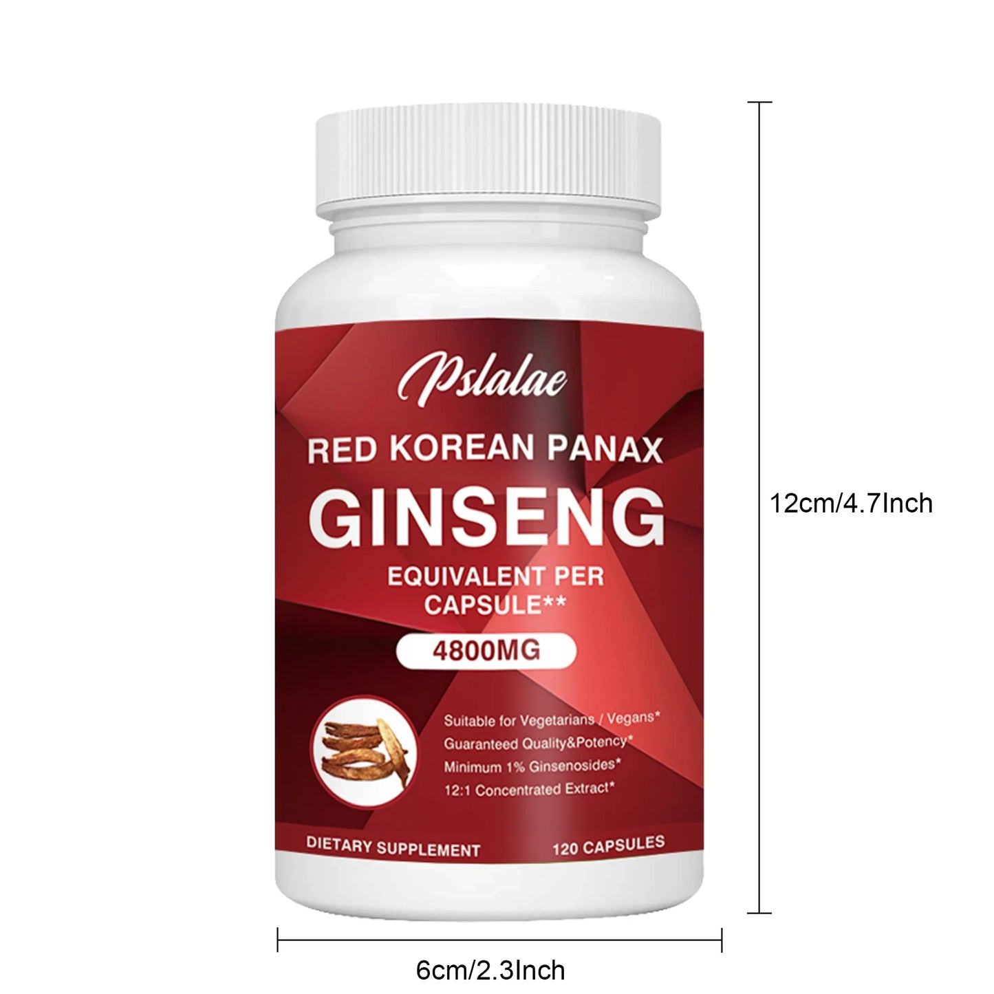Korean Red Ginseng Extract Supplement for Enhanced Energy, Memory and Performance - 120 Capsules