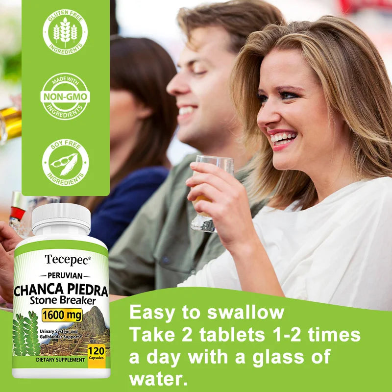 Tecepec Chanca Piedra Supplement 1600 Mg – Balances Urinary and Gallbladder Health, Promotes Cleansing, Detoxification, Non-GMO