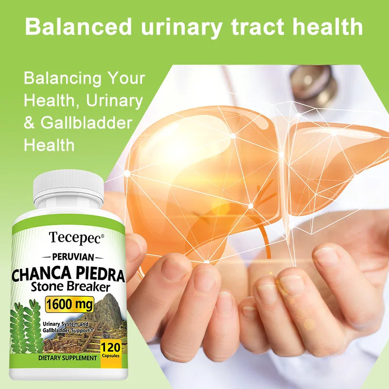 Tecepec Chanca Piedra Supplement 1600 Mg – Balances Urinary and Gallbladder Health, Promotes Cleansing, Detoxification, Non-GMO