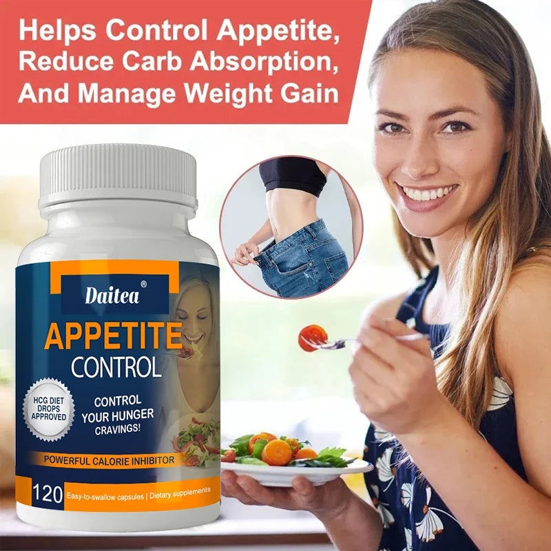 Daitea Appetite Control Capsules - Organic Vitamin C, Chitosan (90% DAC), Boosts Metabolism, Burns Fat, Healthy Digestion