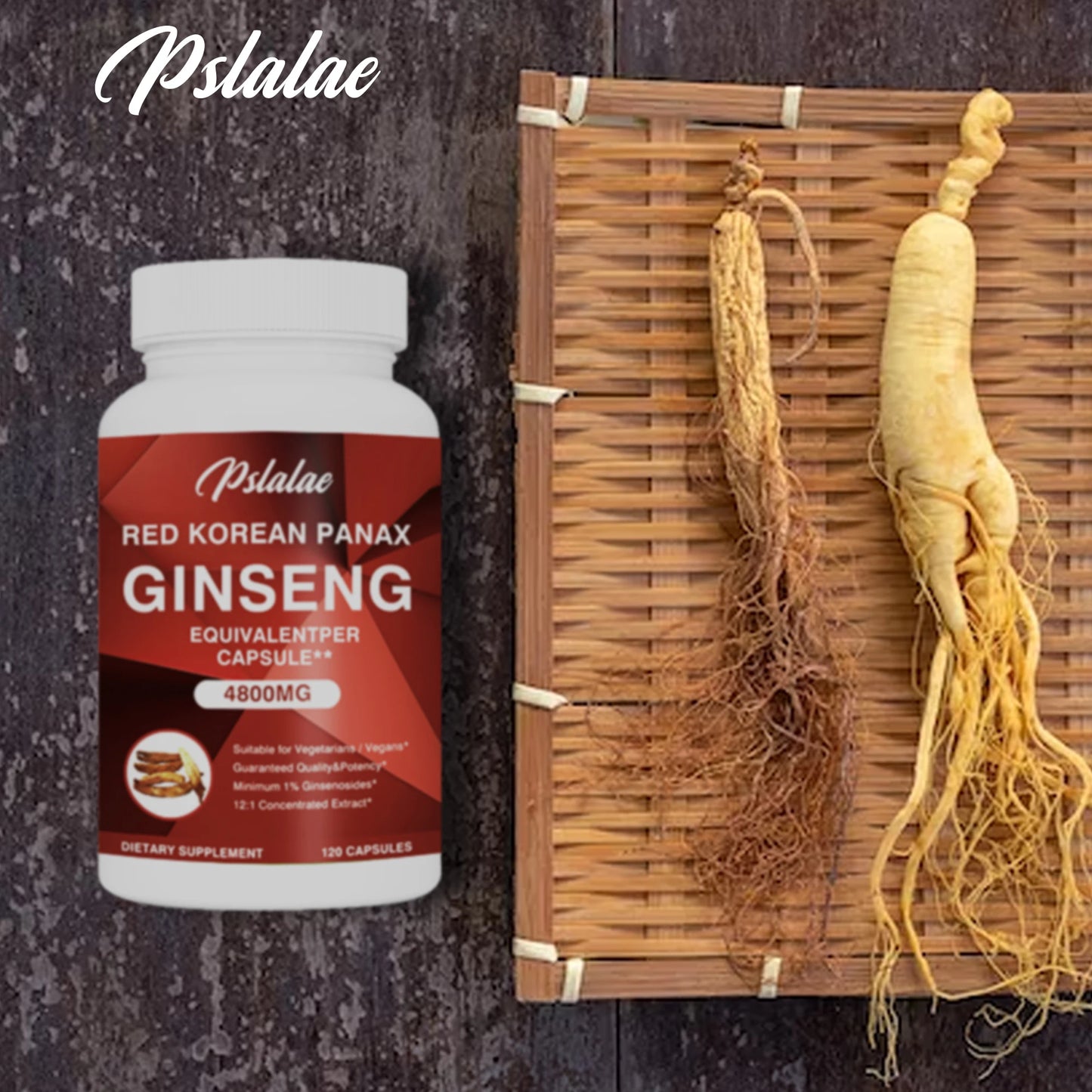 Korean Red Ginseng Extract Supplement for Enhanced Energy, Memory and Performance - 120 Capsules