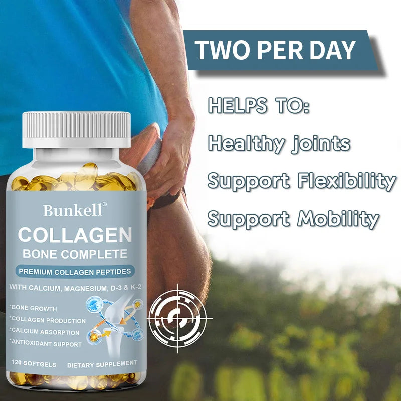 Collagen Bone Complete Formula with Calcium and Magnesium To Help Support Bone Growth, Calcium Absorption and Antioxidant
