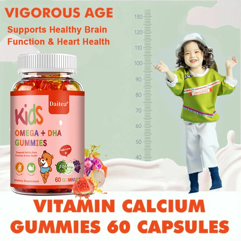 Children's OMEGA+DHA Gummies - Supports The Brain, Joints, Heart, Eyes and Immune System - Contains Omega 3 6 9 + DHA, Vitamin C