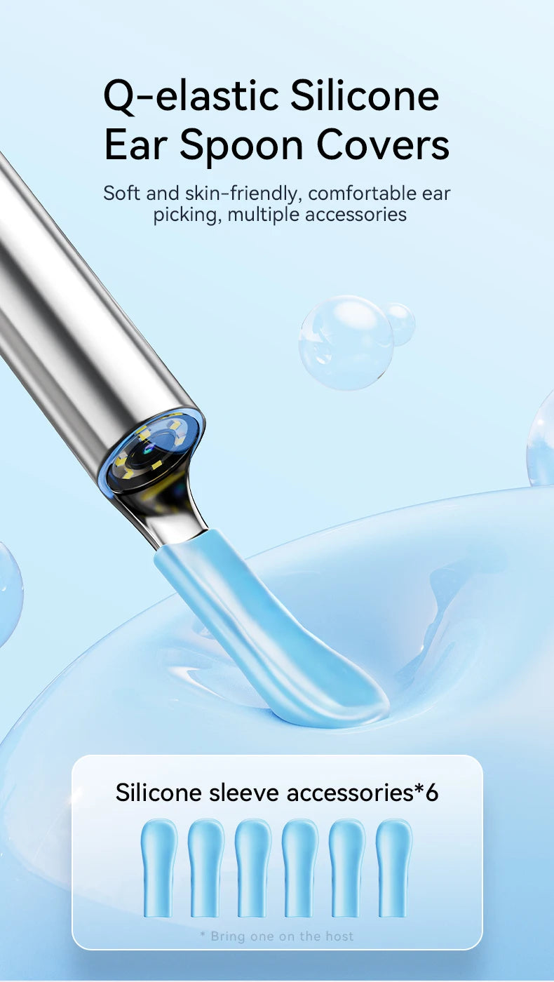 Visual Ear Cleaner with camera Set Ear Wax Removal Otoscope USB C Charging Endoscope Wax Removal Tool Earpick Mini Camera Clean