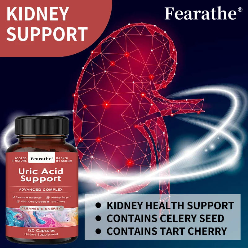 Vegetarian Uric Acid Cleanse & Detox - Daily Kidney Cleanse & URI C Acid Support for Adults - Joint, Kidney Health
