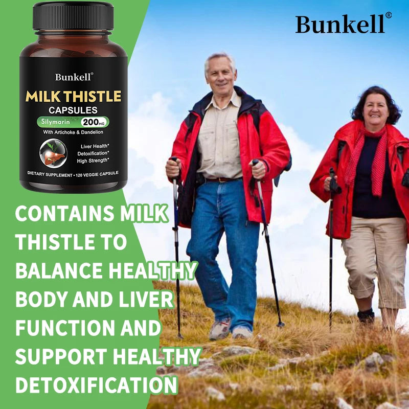 Milk Thistle 200 Mg with Silymarin and Dandelion Root Liver Health Support Detoxification Liver Cell Health 120 Capsules