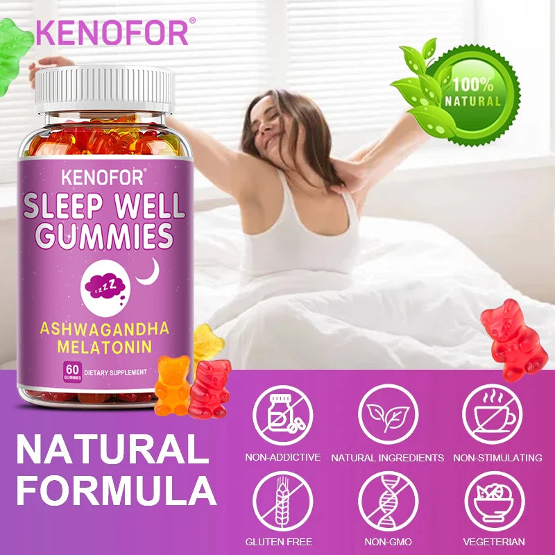 Kenofor Melatonin Supplement - Support Healthy Sleep, Help Sleep, Fall Asleep Quickly, Relax The Mood