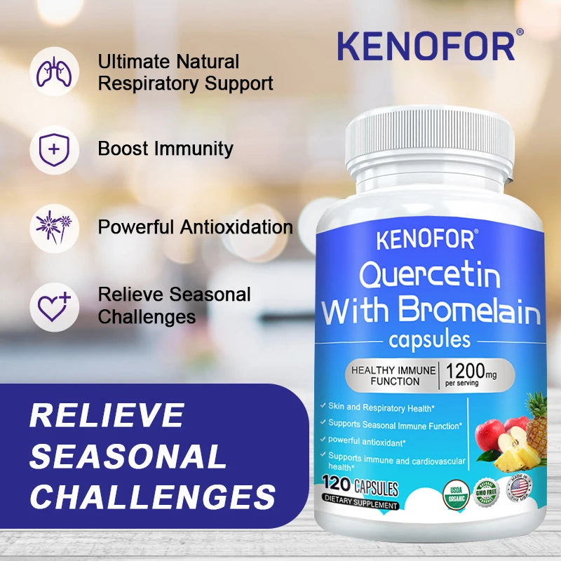 Quercetin with Bromelain - Immune Health - Supports Healthy Immune Function for Men and Women (vegetarian-safe, Gluten-free)