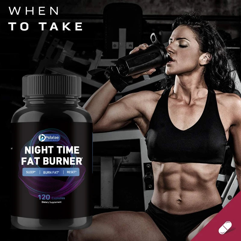 Nighttime Metabolism Support - Fat Burning, Metabolism Boosting, Appetite Suppressant, Healthy Weight Management - 120 Capsules