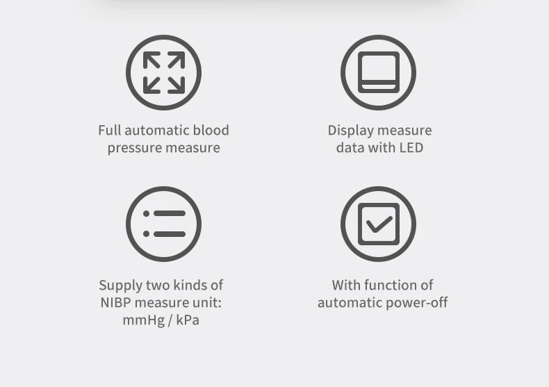 CONTEC Portable Automatic Digital Blood Pressure Monitor BP Monitor Monitoring Leval Sphygmomanometer Big LED Display 08C/08E