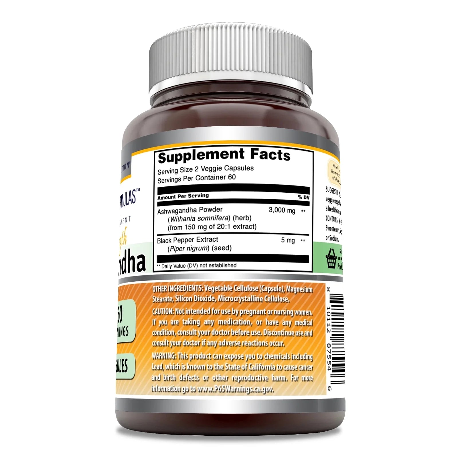 Ashwagandha with Turmeric, Ginger, Rhodiola & Black Pepper 5200 Mg per Serving | 120 Veggie Capsules Supplement | Non-Gmo | Gluten Free