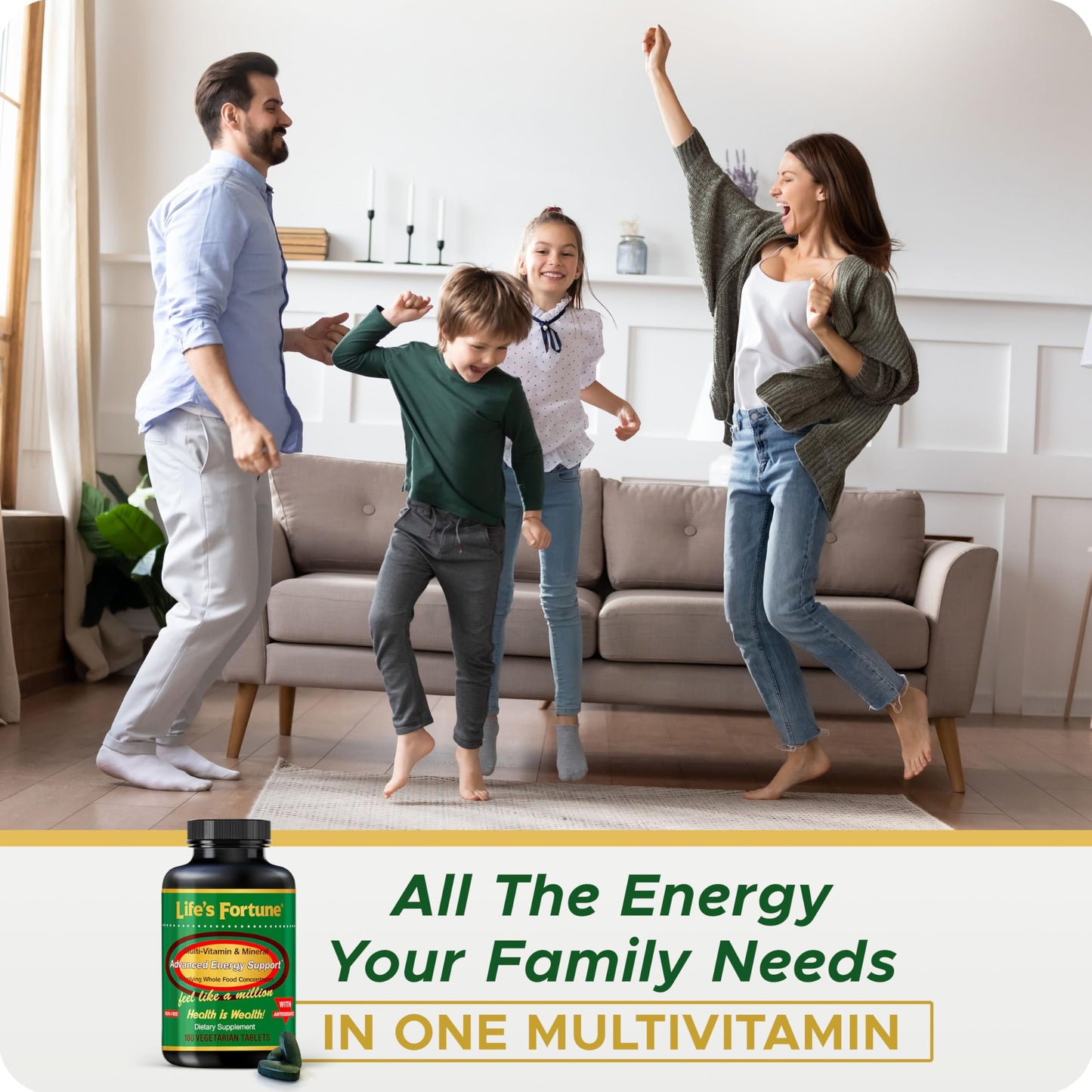 Multivitamin & Mineral 180 Tablets, All Natural Energy Source Supplying Whole Food Concentrates, Antioxidants, Amino Acids, Enzymes,