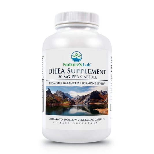 DHEA 50Mg Supplement - 300 Capsules (10 Month Supply) - Promotes Balanced Hormone Levels, Healthy Energy and Increased Mental Clarity*