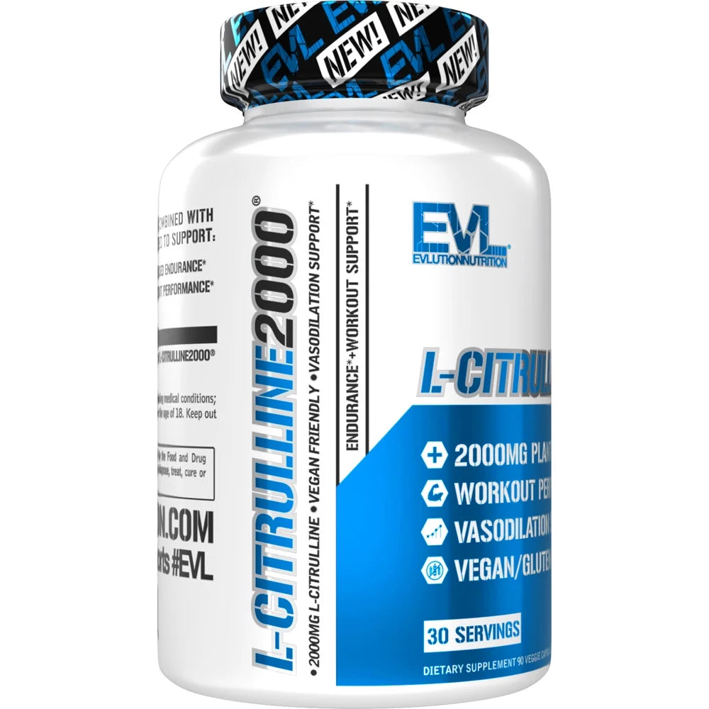 L-Citrulline2000 Nitric Oxide Supplement for Men - High Strength L Citrulline Capsules for Enhanced Muscle Strength Recovery and Intense Pumps - Plant Based Nitric Oxide Booster