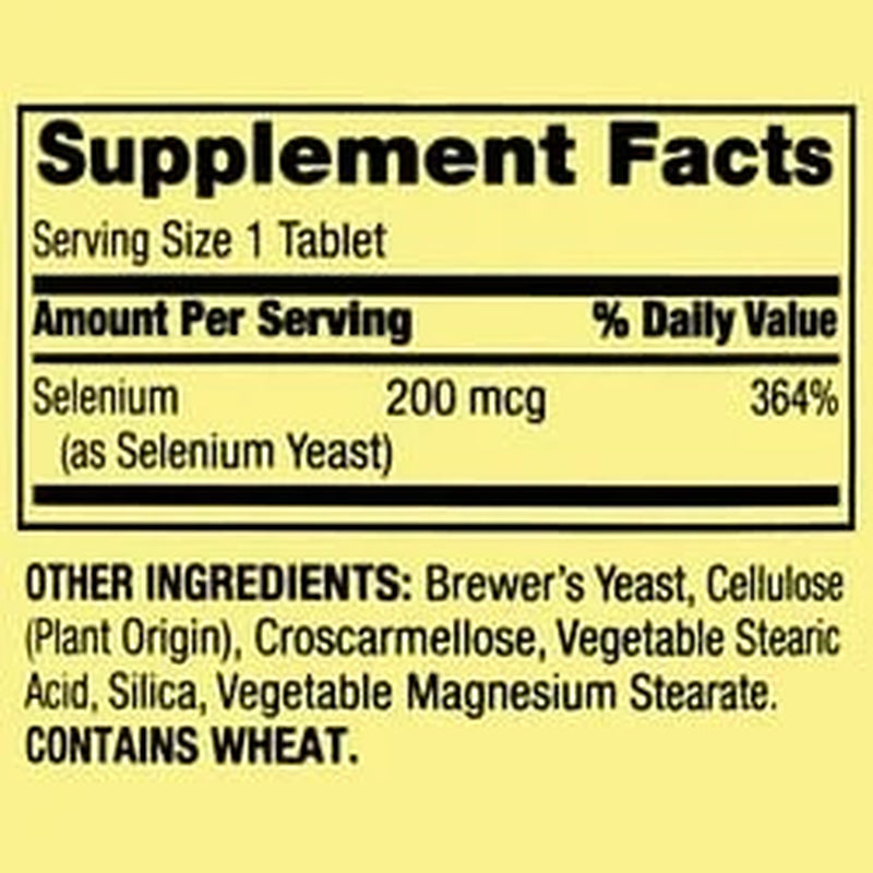 (3 Pack) Selenium Dietary Supplement Tablets for Immune Health, 200 Mcg, 100 Count