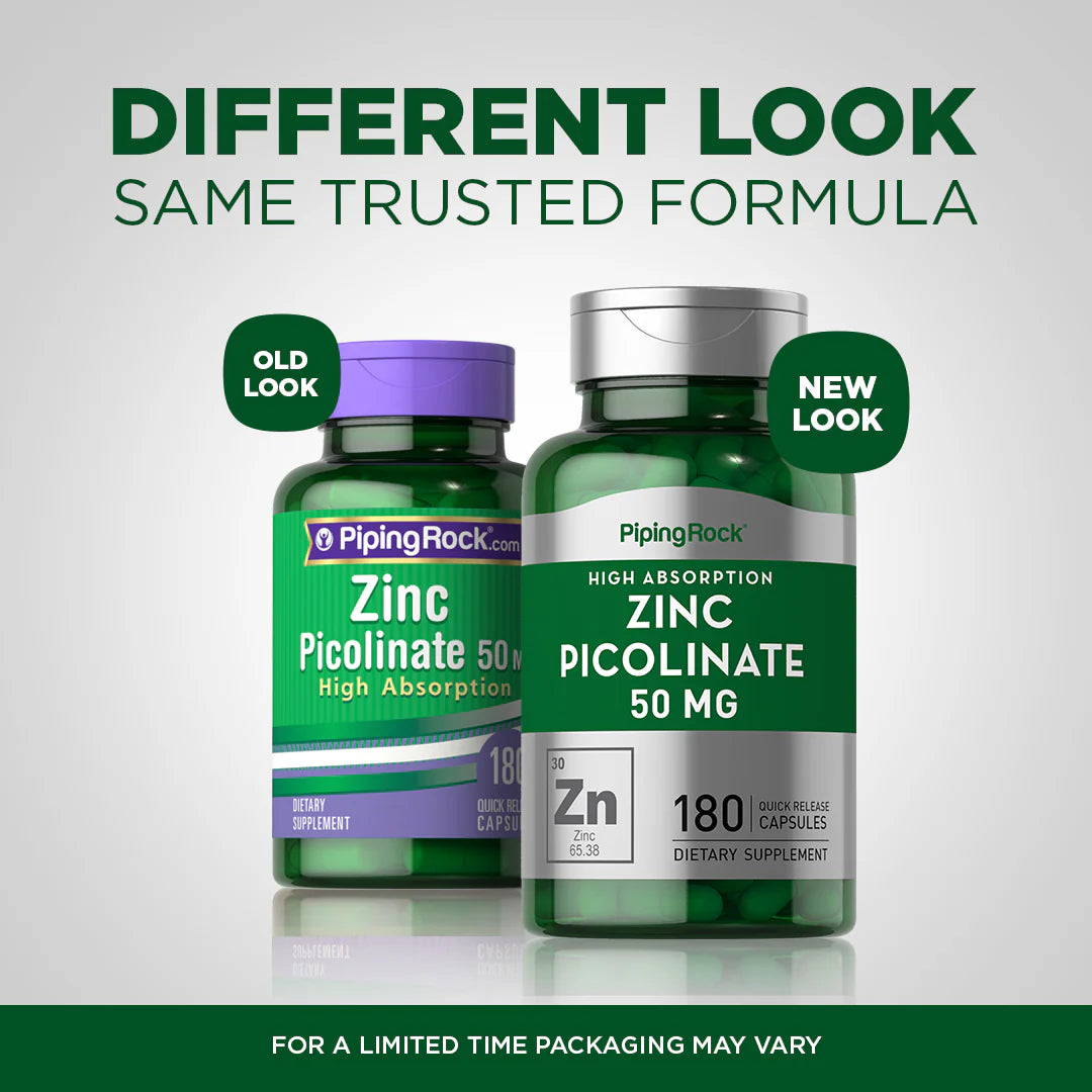 Zinc Picolinate (High Absorption Zinc), 50 Mg, 180 Quick Release Capsules
