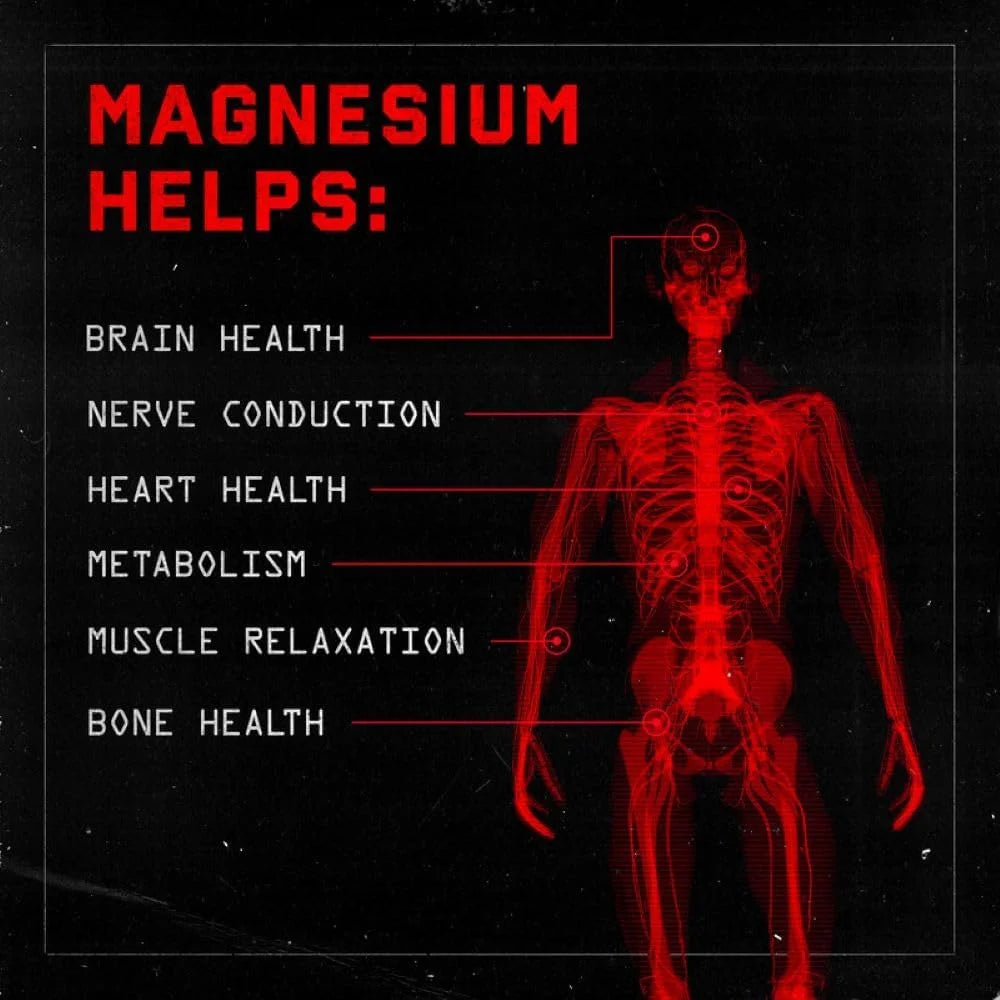 Magnesium Complex Supplement - Magnesium Glycinate, Citrate, & Taurate, 30-Day Supply
