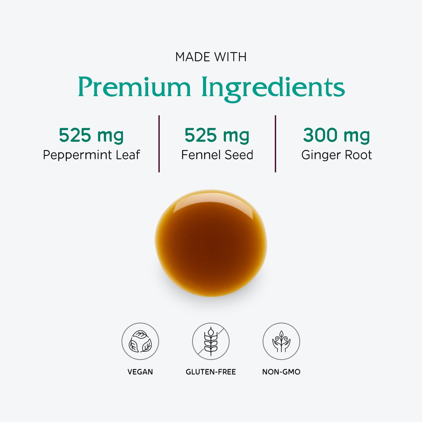 Digestion Tonic, Gas and Bloating Relief Supplement, Organic, Improve Digestive Function & Gut Health, for Women & Men, Peppermint Oil Fennel Ginger & Aloe Vera Vegan, 4 Oz