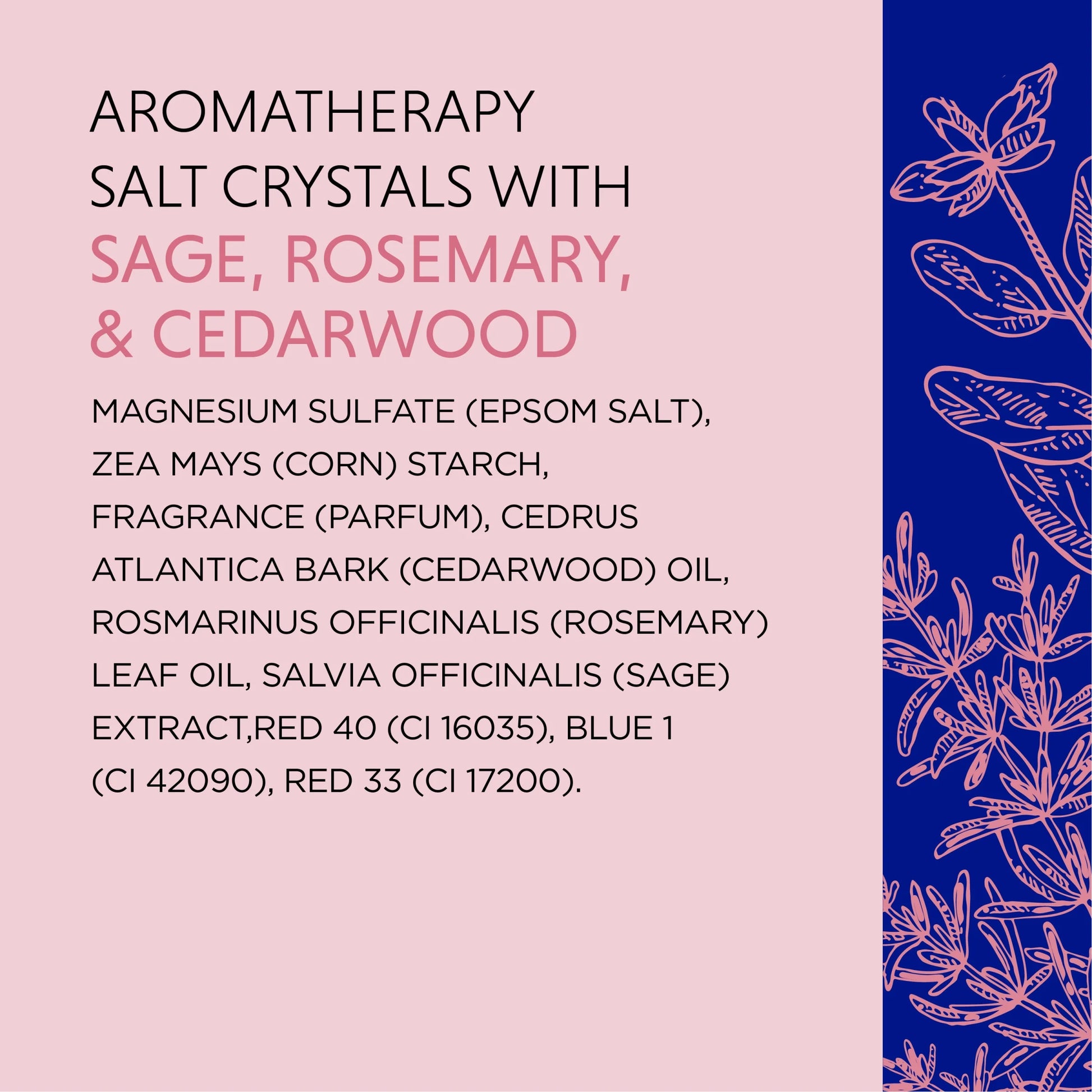 Aromatherapy Comfort Salt Crystals with Sage, Rosemary, & Cedarwood, 25Oz