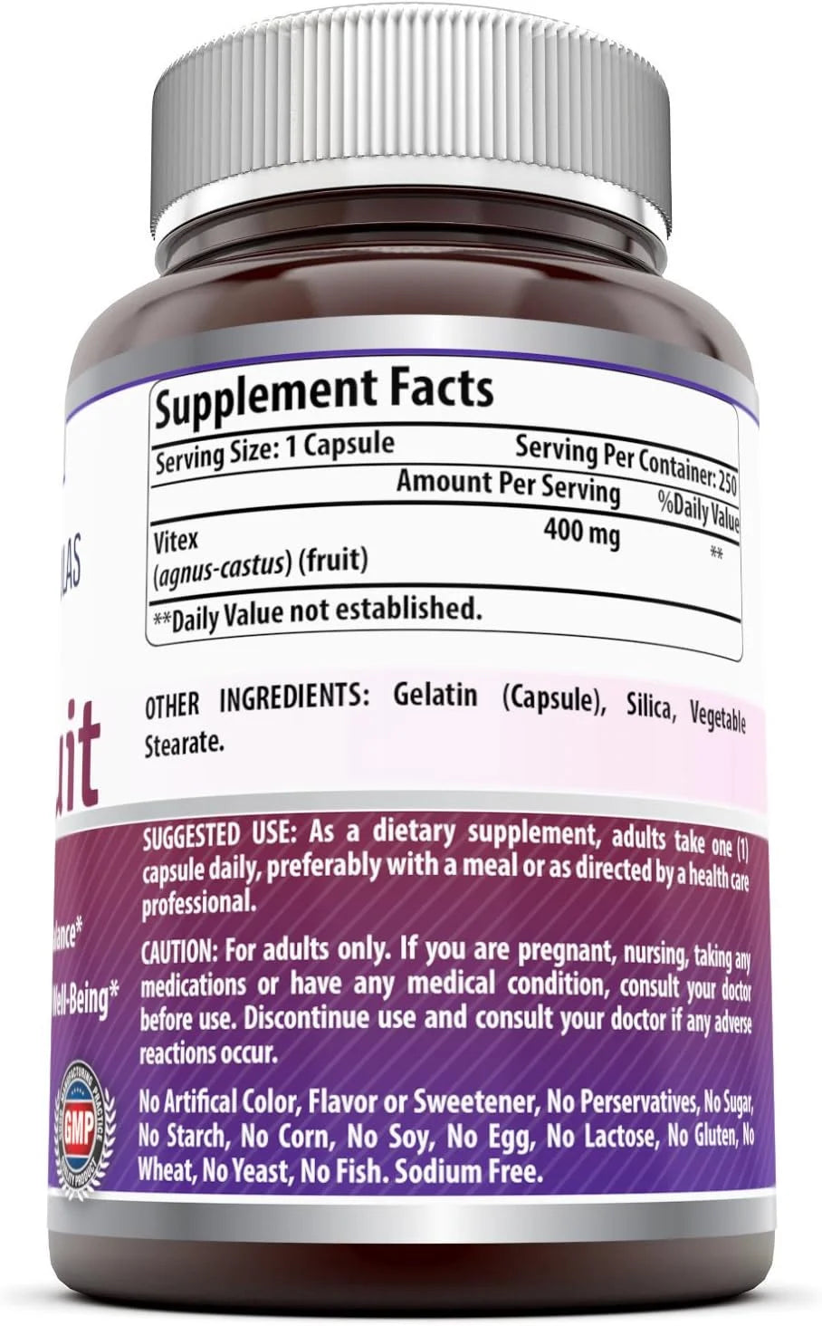 Vitex Fruit 400 Mg 250 Capsules