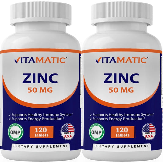 Zinc Supplement 50 Mg Zinc Gluconate, 2 Pack, 120 Ct