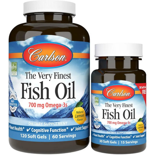 the Very Finest Fish Oil Softgels, Lemon Flavor, 120 + 30 Ct