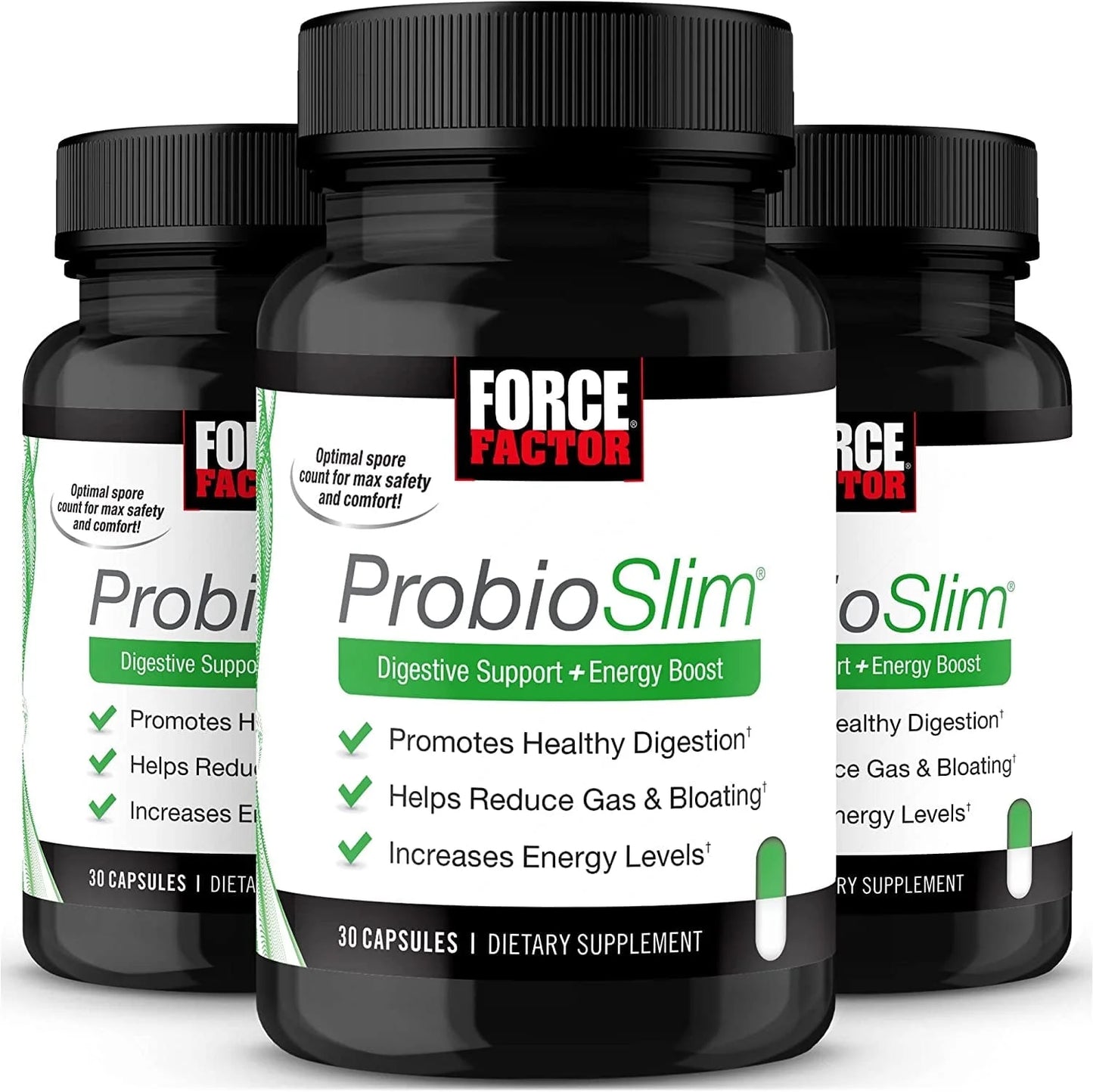 Probioslim, Probiotic Supplement for Women and Men with Probiotics and Green Tea Extract, Reduce Gas, Bloating, Constipation, Support Digestive Health & Gut Health, 30 Count (Pack of 3)