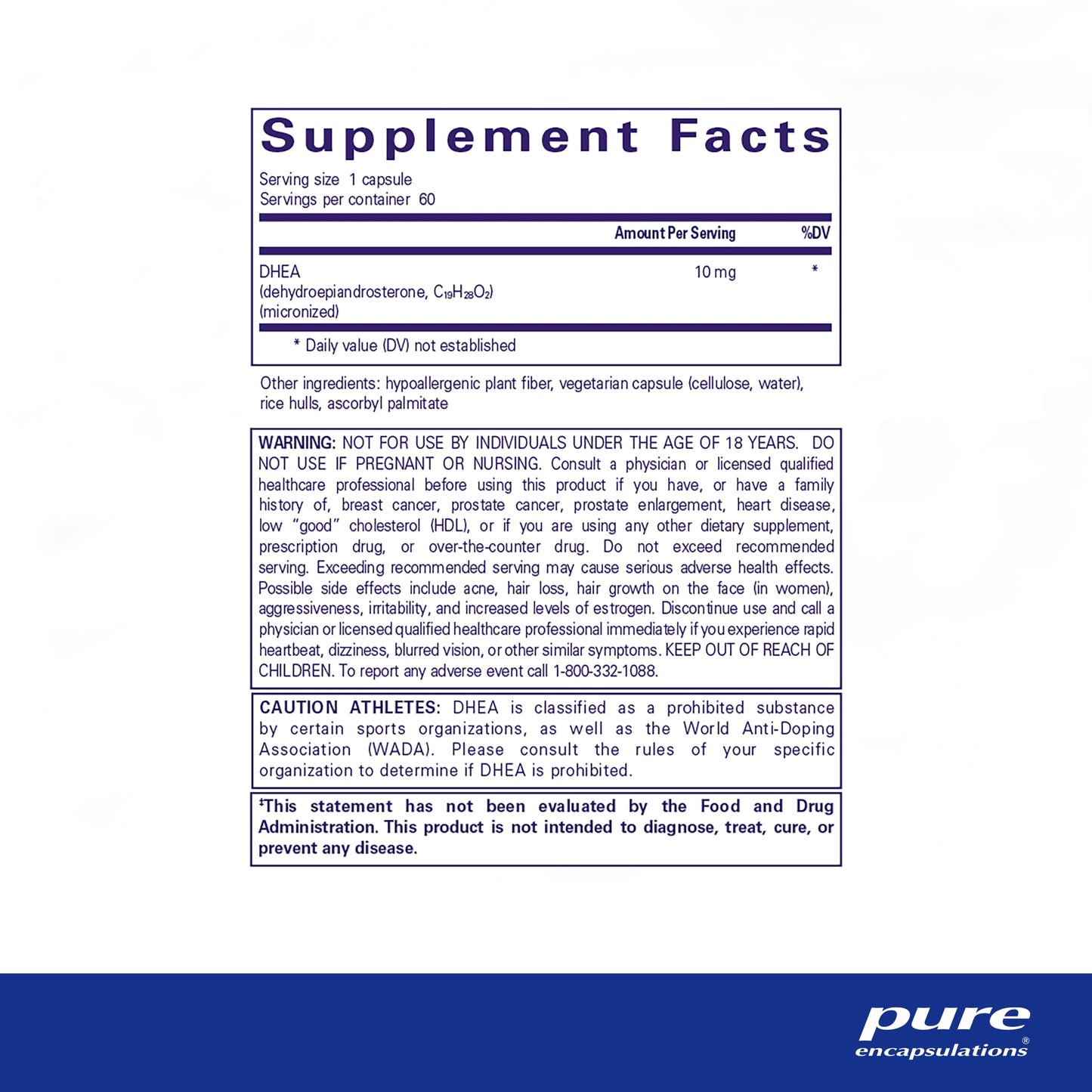 DHEA 10 Mg | Supplement for Immune Support, and Hormone Balance* | 60 Counts