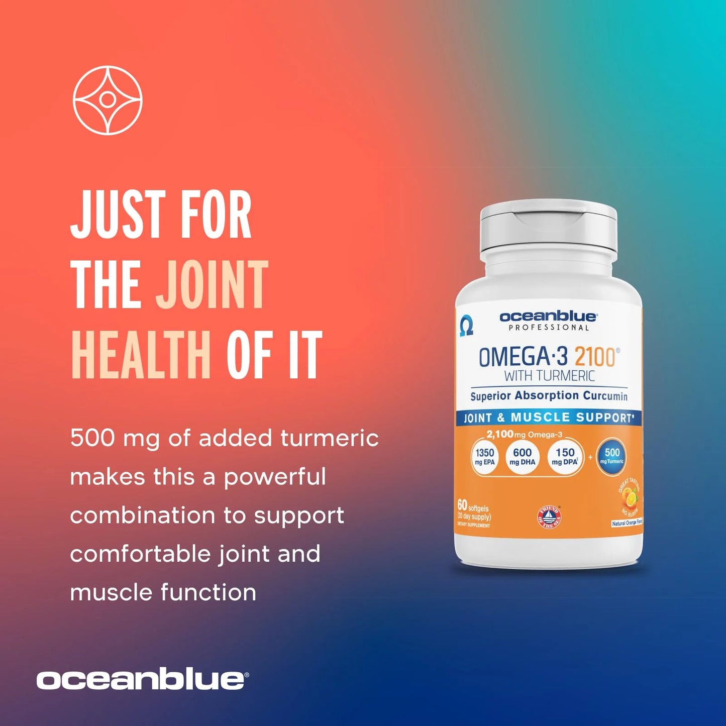 ® Professional Omega-3 2100 with Turmeric, 60Ct, Triple Strength Burpless Fish Oil, 20 Servings, Gluten-Free, No Mercury, for Targeted Inflammation Support