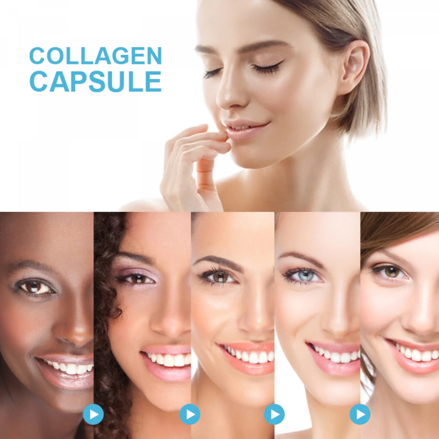 Multi Collagen Capsules 5000Mg, Types I, II, III, V & X for Hair Skin and Nails Healthy, 240 Capsules (2 Pack)