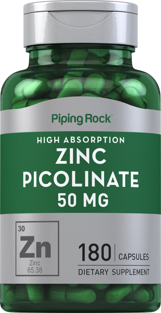 Zinc Picolinate (High Absorption Zinc), 50 Mg, 180 Quick Release Capsules