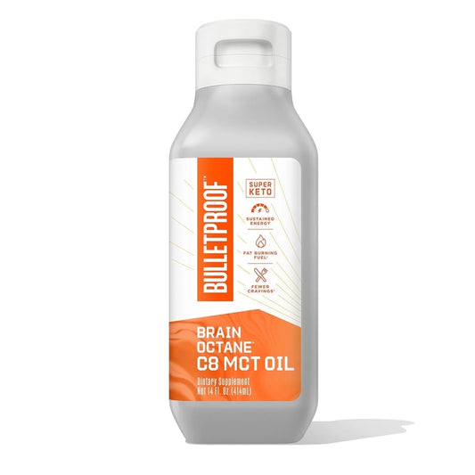 Brain Octane Oil Made with C8 Oil, 14 Ounces, MCT Oil Keto Supplement for Sustained Energy