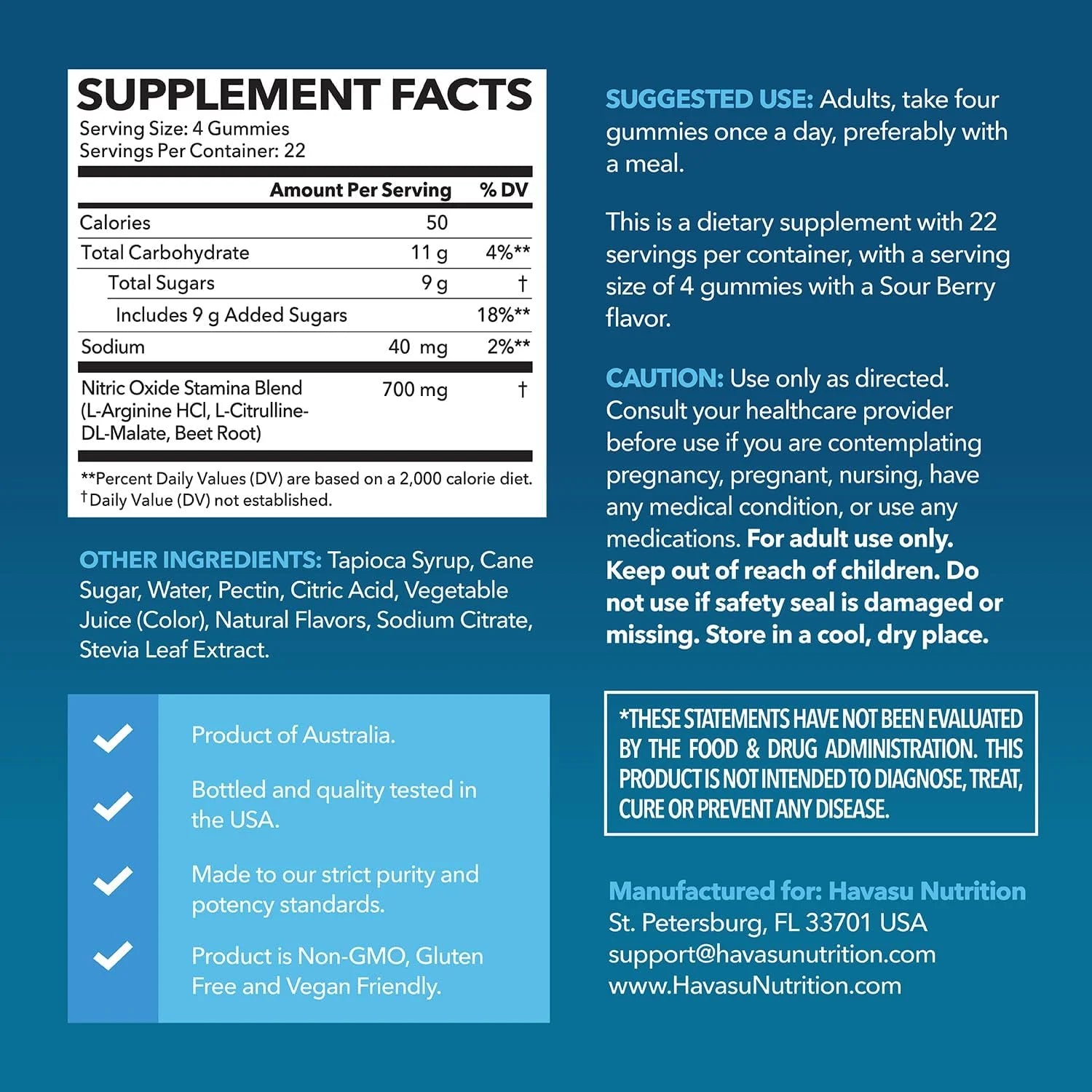L Arginine Gummies Nitric Oxide Supplement | Vascular Supplement and Energy Booster for Men | 88 Sour Berry Flavored Gummies