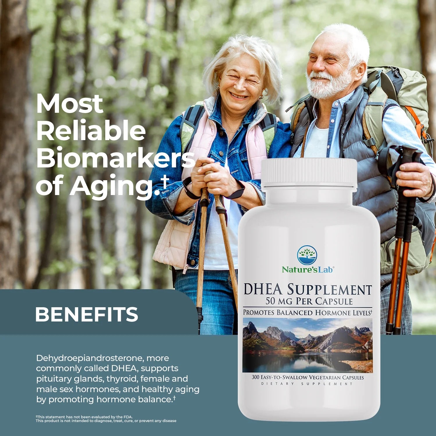 DHEA 50Mg Supplement - 300 Capsules (10 Month Supply) - Promotes Balanced Hormone Levels, Healthy Energy and Increased Mental Clarity*