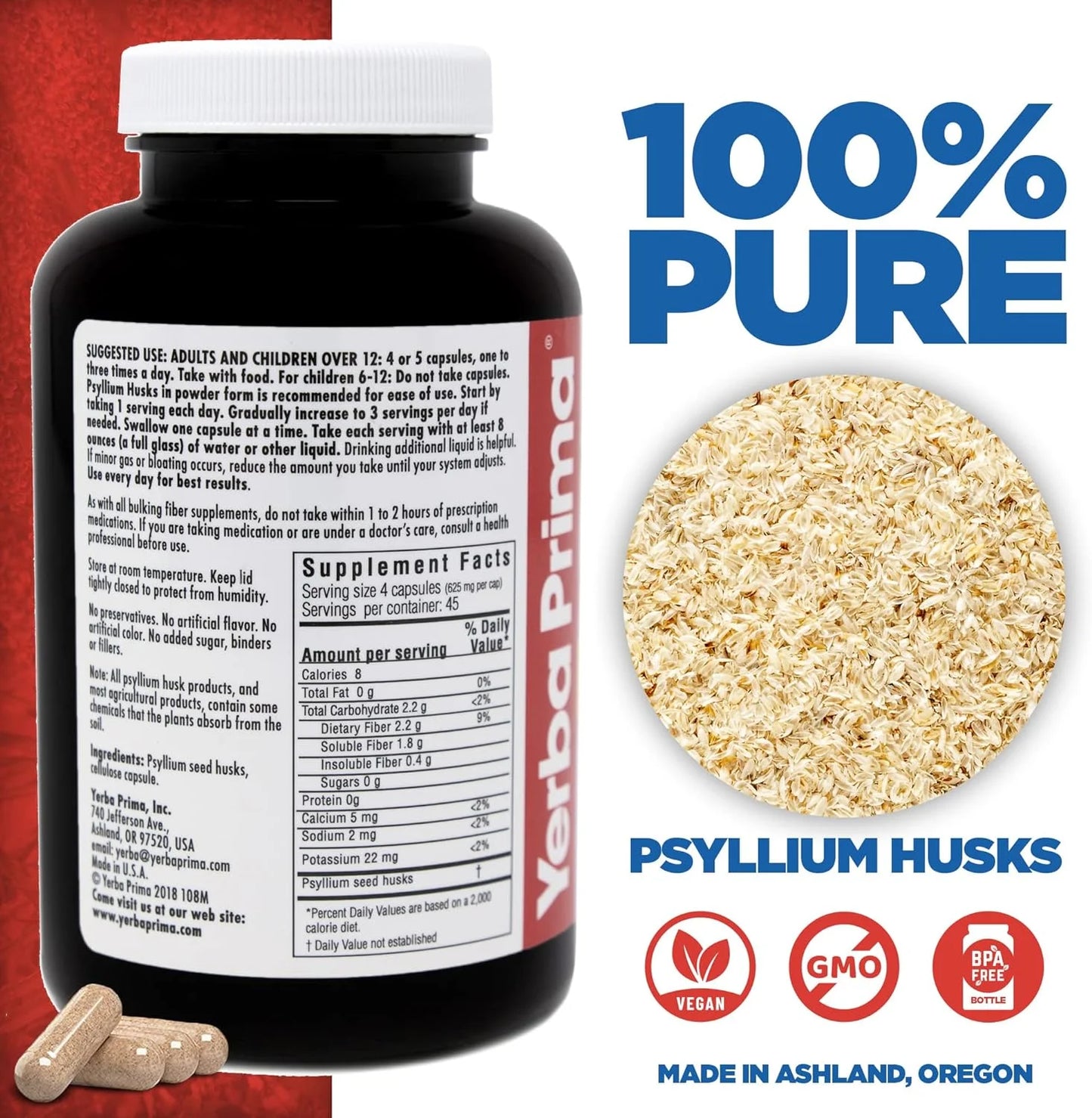 Psyllium Husks 180 Veg Caps Jul