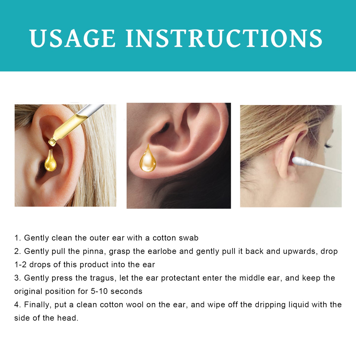 Organic Ear Protection For Ear Discomfort Clean Earwax Body Comfort Ear Massage Daily Care Drops