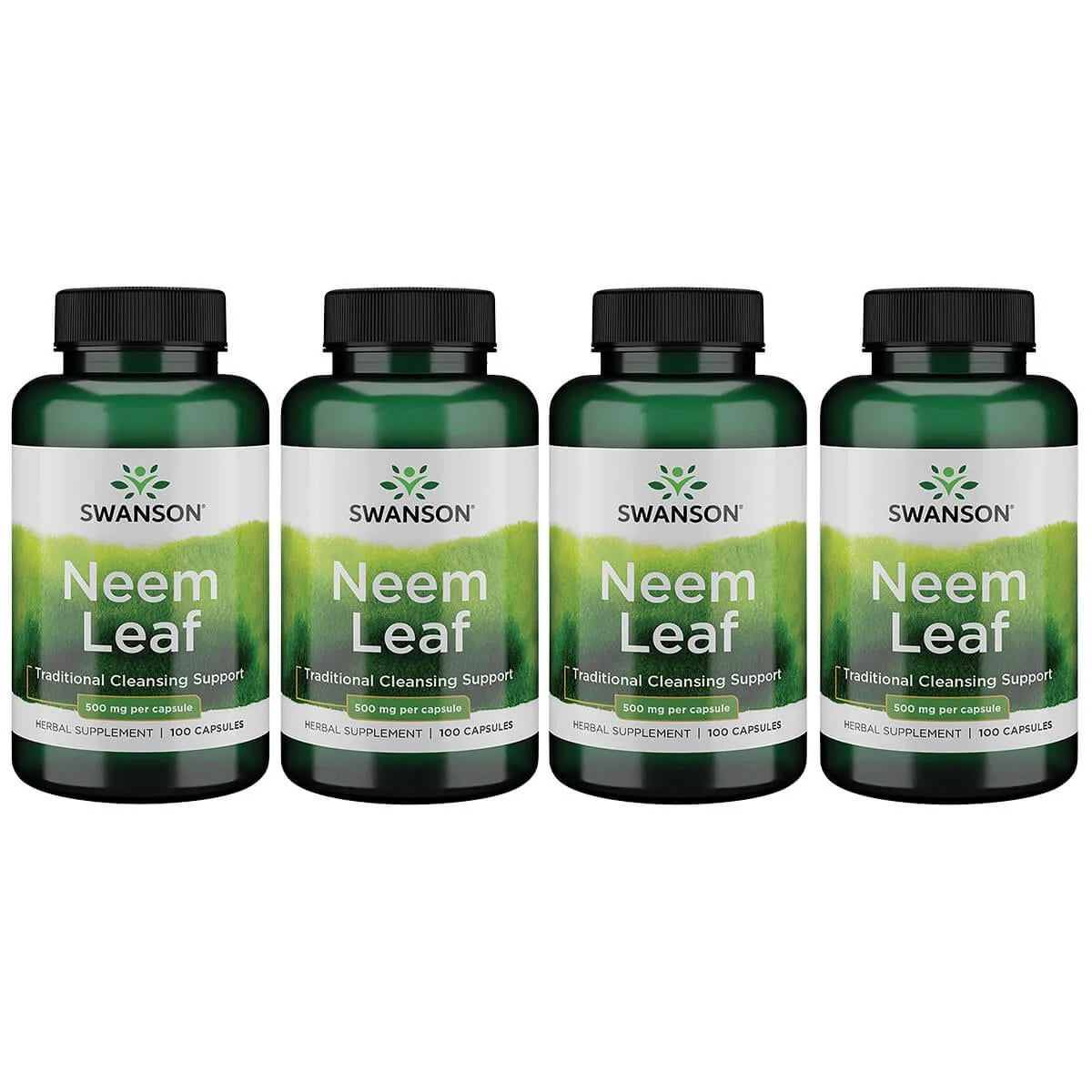 Neem Leaf 500 Mg 100 Caps 4 Pack