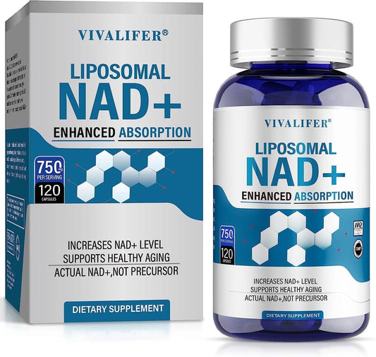Liposomal NAD+ Supplement, NAD+ 500Mg with TMG 250 Mg for Ultra Max Enhanced Absorption, Promotes Anti-Aging, Energy and DNA Repair, Brain Function - 120 Capsules