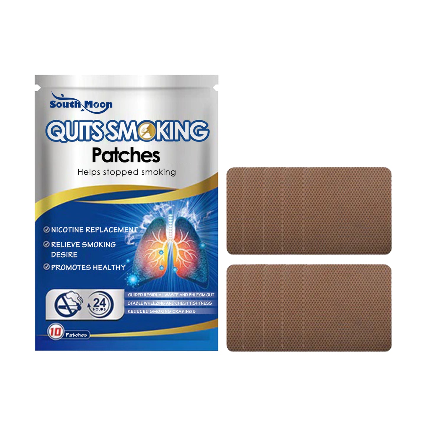 Quits Smoking Patches, Relieve Throat Dry Itching AIDS Smoking Control Smoking Cessation Body Care Patch