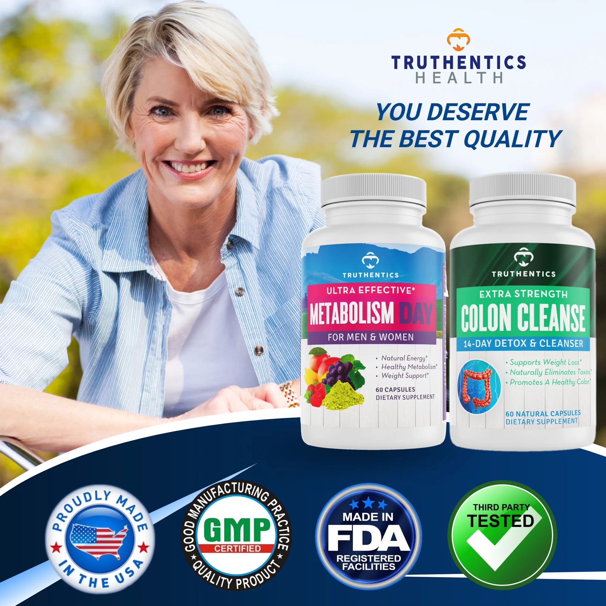 Metabolism Booster and Colon Cleanse Bundle - Boost Energy & Metabolism, Flush Toxins - 60 Capsules Each