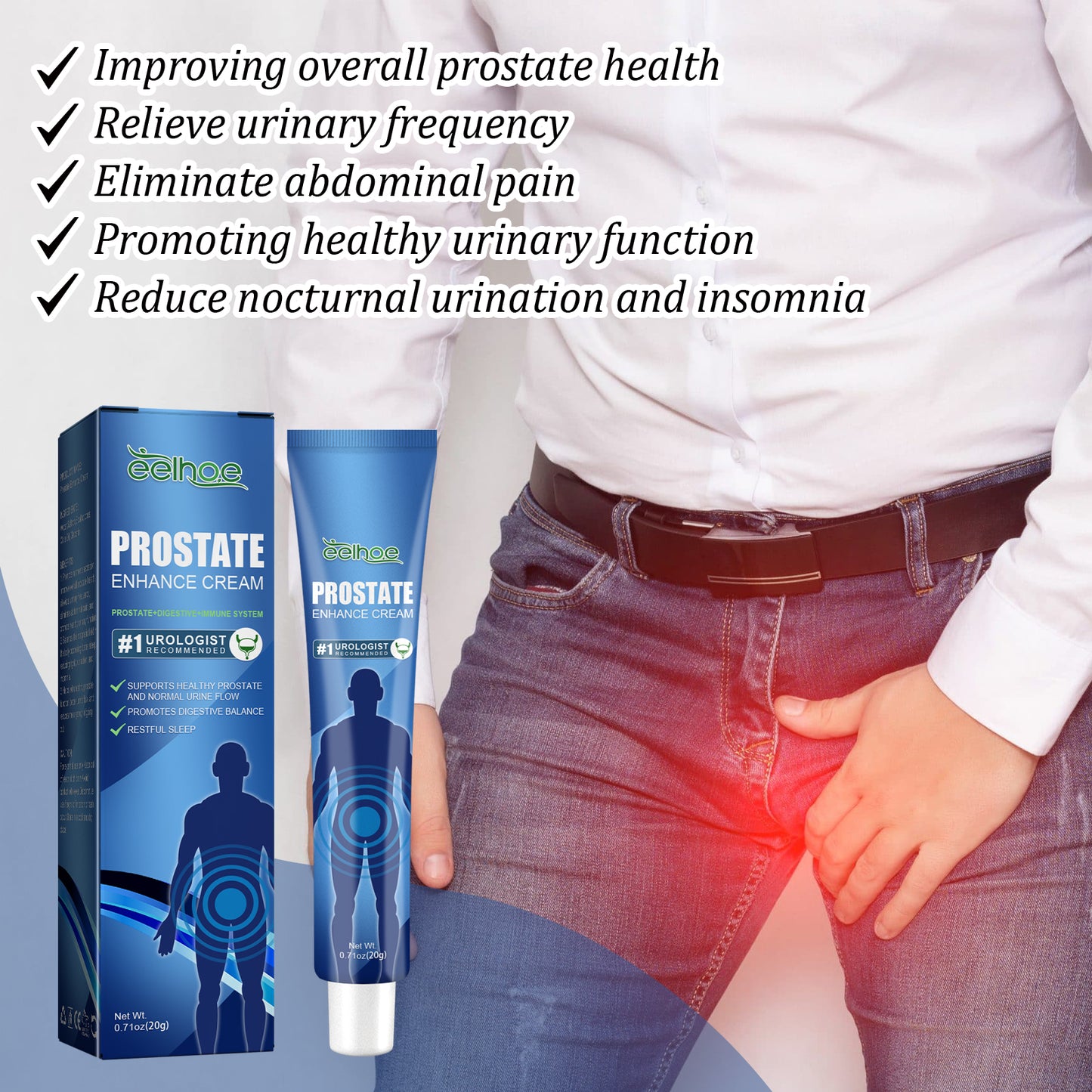 Prostate Enhance Cream, Body Care To Relieve Male Prost Discomfort Care Massage Topical Acupoint Cream