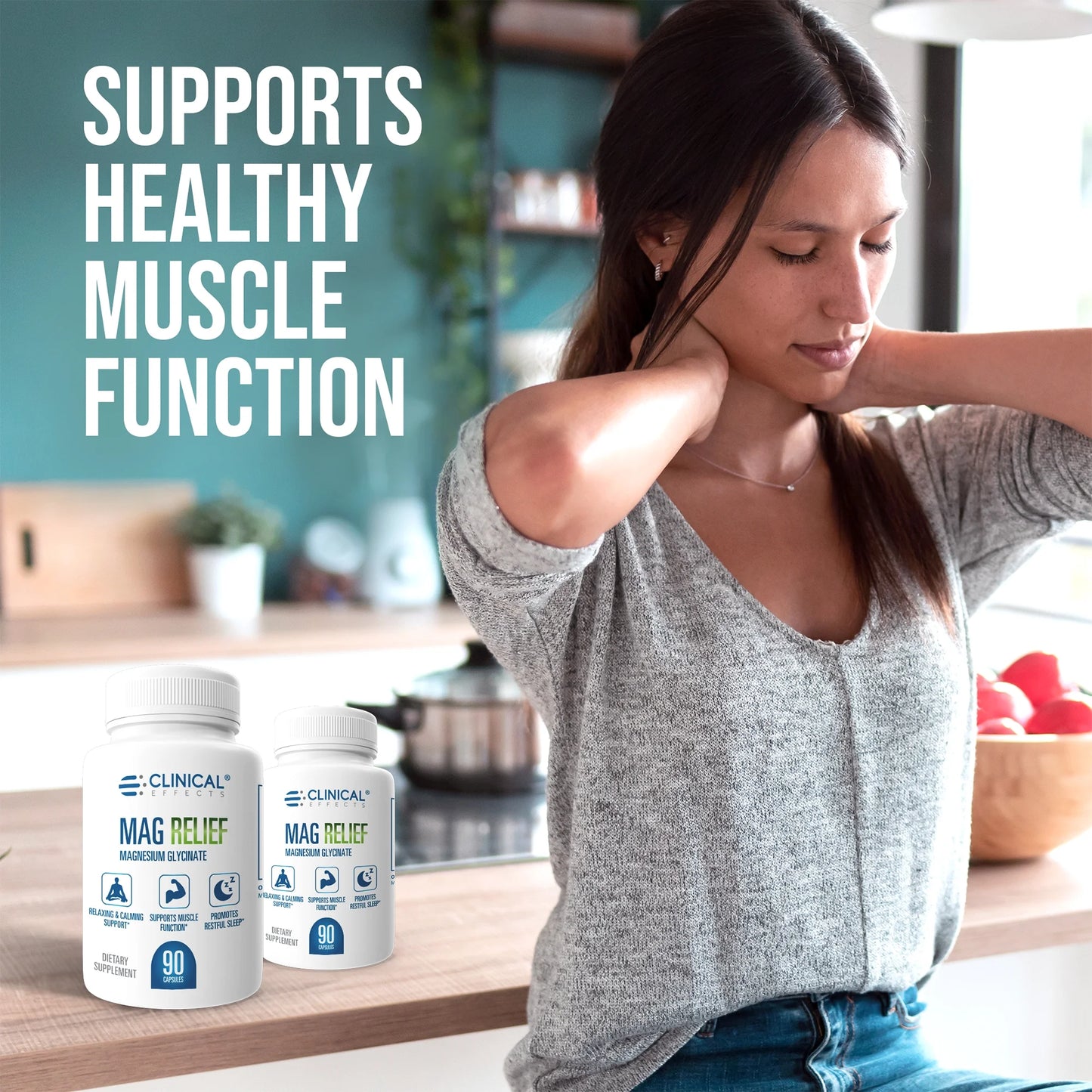 Mag Relief Magnesium Supplement - 275Mg Magnesium Glycinate Capsules - 90 Magnesium Capsules - Highly Absorbable Magnesium for Health Support - USA Made