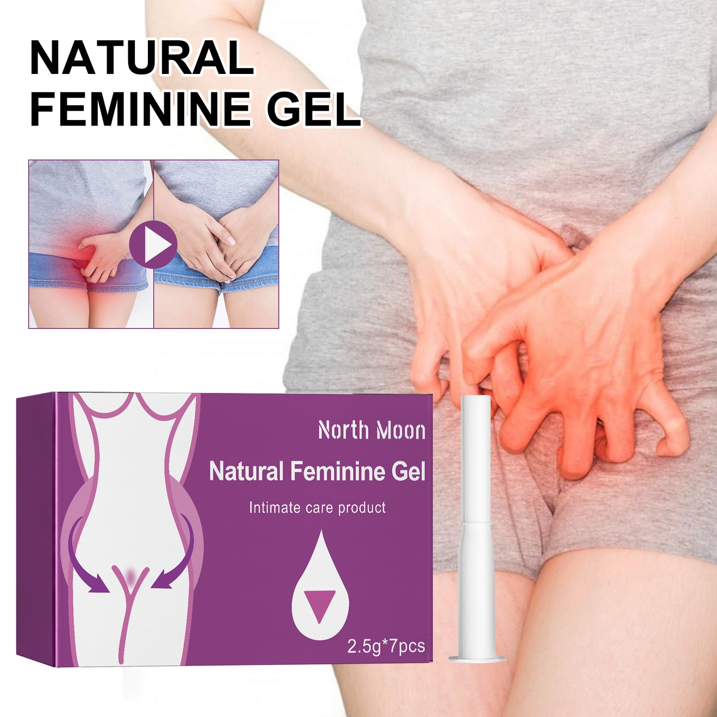 Natural Feminine Gel, Women's Deodorizing Body Odor Relief Itchy Discomfort Care Gel
