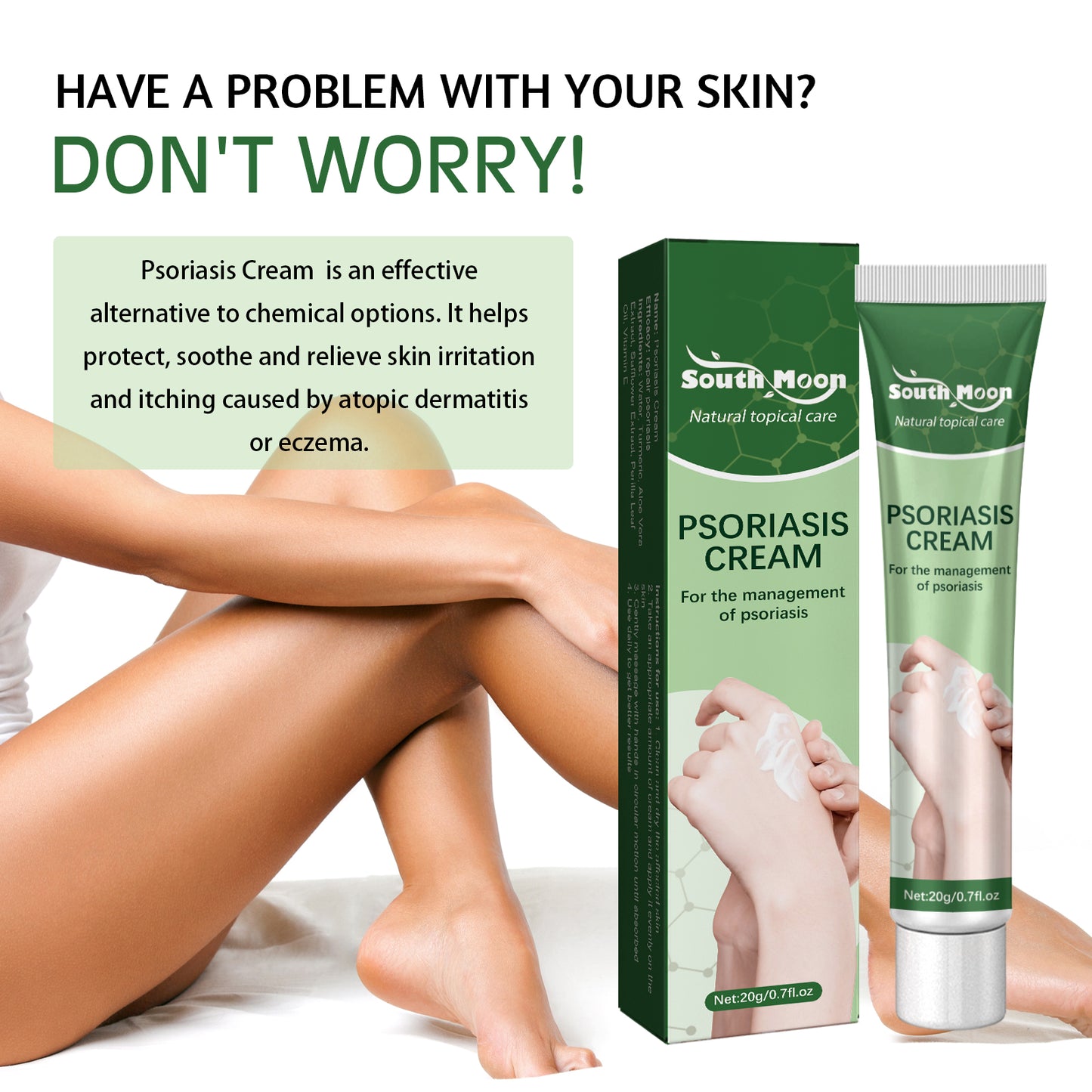 Psoriasis Cream, Relieve Itchy Skin Of Hands And Feet Skin Moss Body Skin Care Cream