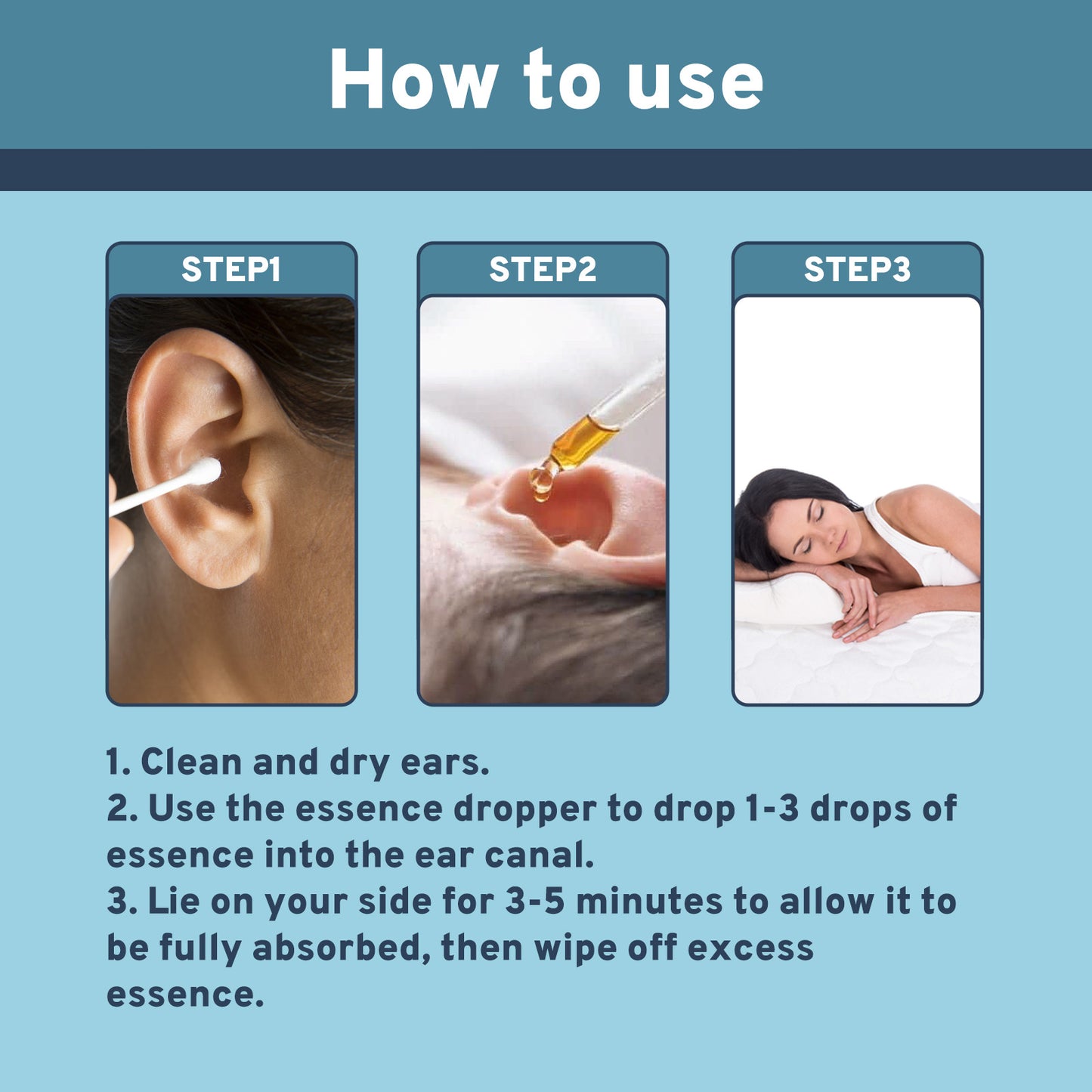 Ear Care Serum, Relieve Dizziness Tinnitus Back Ear Pain Ear Hearing Discomfort Clean Earwax Ear Drops